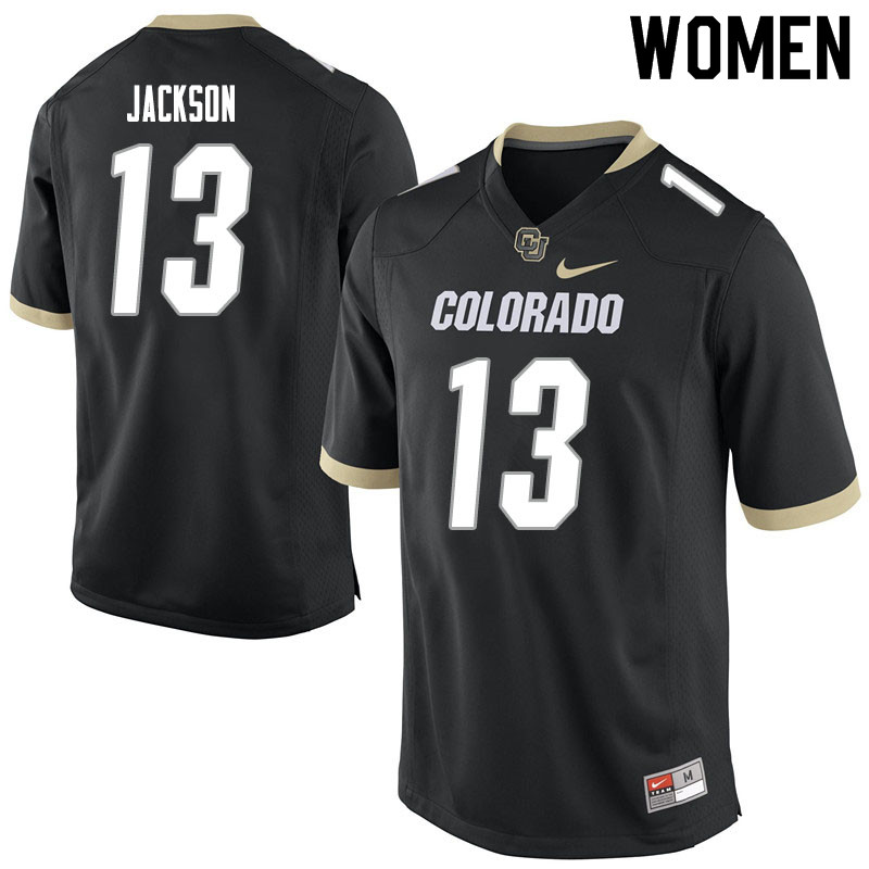 Women #13 Justin Jackson Colorado Buffaloes College Football Jerseys Sale-Black - Click Image to Close